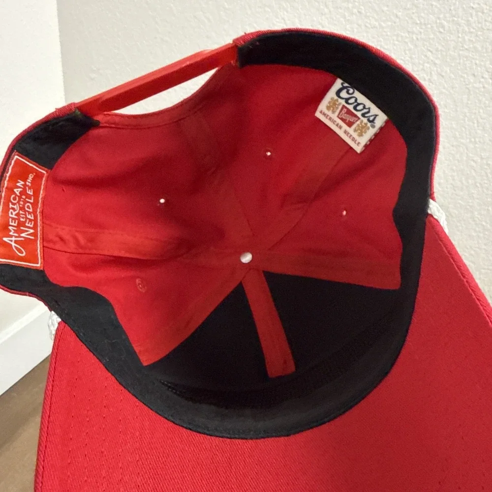 Coors Beer Rope Hat Set Lot On Tap Banquet Red &‎ White Snapback Cap Retro Style